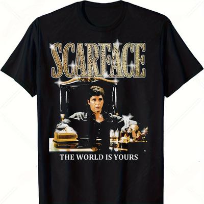 "TEMU "" Graphic Men's T-shirt - 100% Cotton Slim Fit Short Sleeve Tee With Movie-inspired Print, Machine Washable Casual Shirt For Wear, Breathable Clothing | Print Shirt | Fitted Tshirt" Image