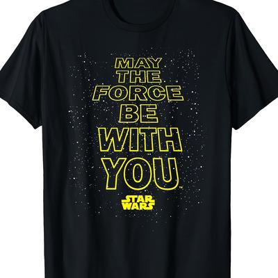 TEMU Star Wars May Be Quote T-shirt The Gift For Birthday Gifts Beach Vacation T-shirt 100% Cotton Image