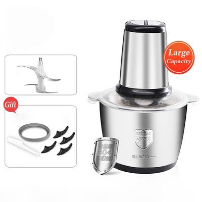 TEMU 1pc Goxaeee 2l Electric Meat Grinder, Stainless Steel , Kitchen Chopper Machine, 220v Plug, Plug Powered Home Grinder For Vegetables And Meat Image
