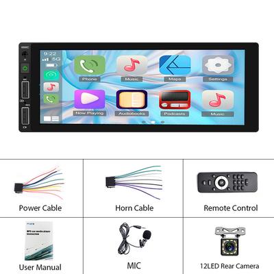 TEMU Podofo 1 Din Car Radio With & Wireless Car, 6.9 Inch Touchscreen Car Radio \t Fm Radio Eq Tf Usb Swc Microphone Reversing Camera, Without Battery