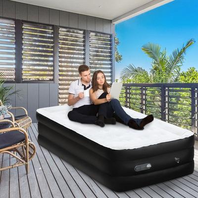 TEMU Air Mattress Camping For Sigle Or Doulbe, Self-inflating Air Bed Inflatable Mattress With Built-in Electric Pump With Carry-on Bag, For Home Use Image