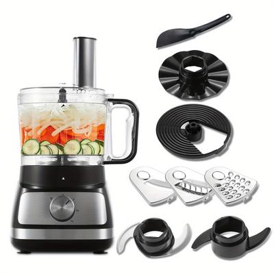 TEMU 800w 2l Compact Food Processor Chopper - 3-speed Function, Multi-functional For , Slicing, Shredding & Chopping Vegetables, Includes Safety Blades & Accessories, Black Kitchen Appliance Image