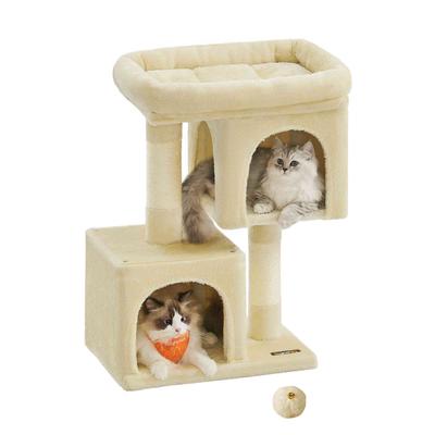 TEMU 74 Cm High Scratching Post, Cat Tree, Large Platform, 2 Cat Caves, Sisal Posts, Cat House Image