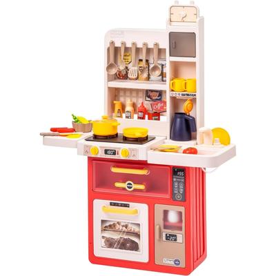 TEMU Baroni Toys Interactive Toy Kitchen With Real Sounds, Kitchen With Oven, Stoves, Microwave, Freezer And Sink, Play Kitchen For Boys And Girls From 3 Years Old Image