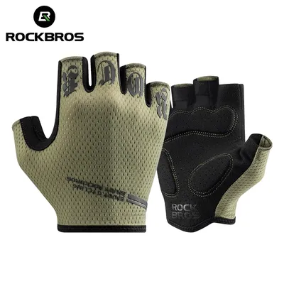 ROCKBROS Cycling Gloves Bike Shockproof Half Finger Gloves Breathable Anti-shock Bike Short Gloves Summer High Elasticity Gloves