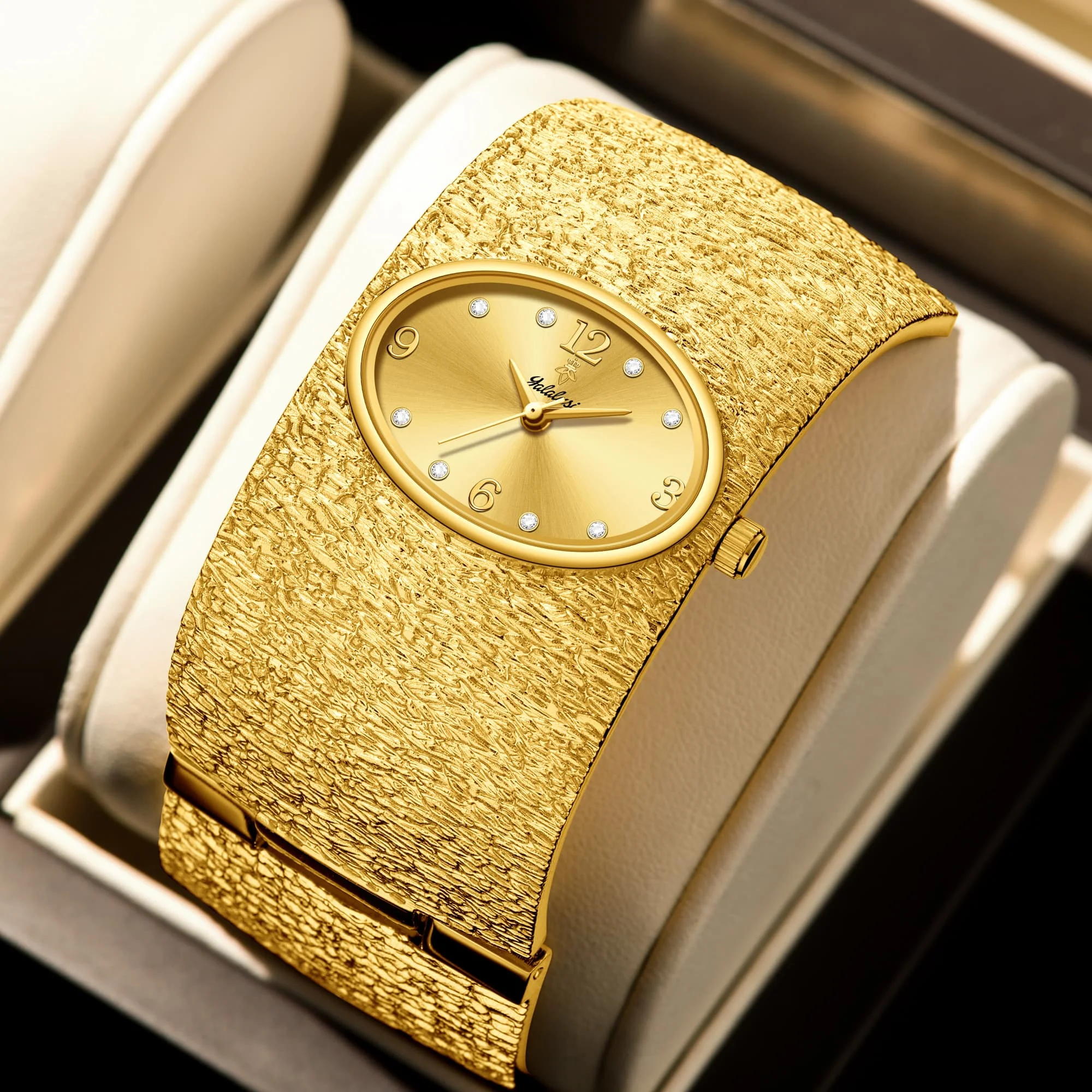 YaLaLuSi Luxus-Damenarmbänder, Uhren, Vintage wasserdichte Golduhren, Geschenkuhren für Damen, Damenuhr