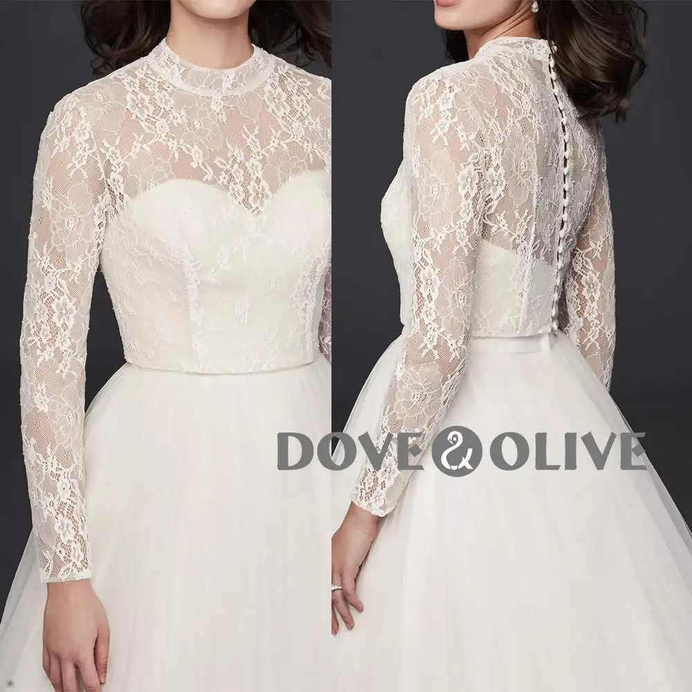 Braut Cape Hochzeit Schal Braut Bolero Spitze Langarm Braut Wraps Hochzeit Jacke Hochzeit Zubehör Nach Maß Image