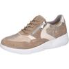 Keilsneaker WALDLÄUFER "K-FUNKY", Damen, Gr. 8 (42), gold (beige, goldfarben), Veloursleder, Nappaleder, kontrastfarbene Details, sportlich, Schuhe, Schnürschuh, Halbschuh, Komfortschuh, Reißverschluss, K-Weite