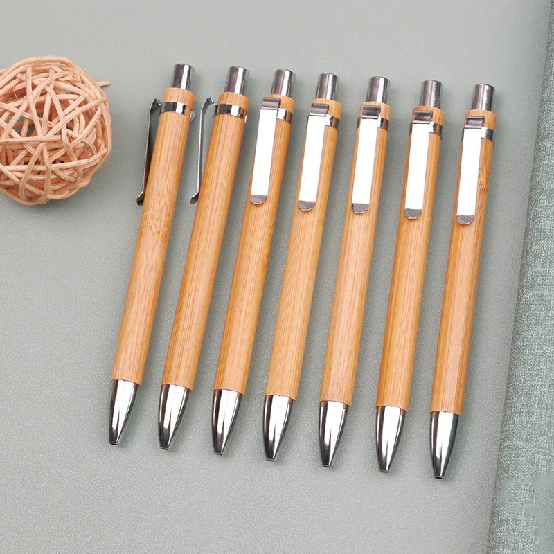 Retractable Wooden Gel Pens, 3/5Pcs 0.7mm Black Ink Pens Smooth Writing Pens, for Journaling Note Taking,Office School Supplies Image