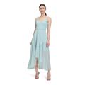 Abendkleid VERA MONT "Vera Mont Abendkleid mit Volant", Damen, Gr. 40, Normalgrößen, summer mint, Chiffon, Obermaterial: 100% Polyester. Futter: 100% Polyester., elegant, A-Linie lang, U-Boot-Ausschnitt, Kleider, Wickel-Design