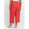 7/8-Hose SHEEGO "Große Größen", Damen, Gr. 46, Normalgrößen, rot (hummer), Obermaterial: 55% Leinen, 45% Viskose, unifarben, casual, comfort fit 7/8-Länge, Hosen, mit Schlupfbund, im Leinenmix