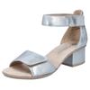Sandalette RIEKER, Damen, Gr. 40, blau (hellblau), Lederimitat, metallic, elegant, Schuhe, Sommerschuh, Sandale, Blockabsatz, mit praktischen Klettverschlüssen