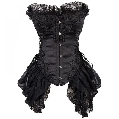 Frauen Wingler Vintage Mesh Sexy Schwarz Elegante Spitze Overbust Gothic Weiß Viktorianischen Image