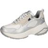 Plateausneaker WALDLÄUFER "H-PEPPER", Damen, Gr. 5 (38), silberfarben, hellbeige, Textil, kontrastfarbene Details, sportlich, Schuhe, Schnürschuh, Halbschuh, Freizeitschuh in Komfortweite H (= sehr weit)