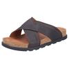 Pantolette RIEKER, Herren, Gr. 45, braun (dunkelbraun), Leder, unifarben, casual, Schuhe, Sommerschuh, Strandschuh, Hausschuh mit Fußbett