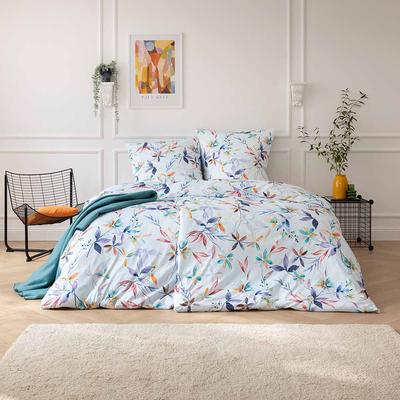 Bettwäsche ESTELLA "Delphine", bunt (multicolor), B/L: 155cm x 220cm, Mako-Interlock-Jersey, B/L: 80cm x 80cm, Mako-Interlock-Jersey, Obermaterial: 100% Baumwolle, Bettwäsche Image