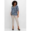 7/8-Hose SHEEGO "Große Größen", Damen, Gr. 46, Normalgrößen, beige (beigefarben), Obermaterial: 98% Baumwolle, 2% Elasthan, unifarben, casual, tailliert 7/8-Länge, Hosen, im Curvy-Schnitt SUSANNE