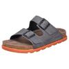 Pantolette RIEKER, Herren, Gr. 45, grau, Nubukleder, klassisch, Schuhe, Sommerschuh, Strandschuh, Hausschuh mit bequemem Fußbett
