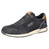 Sneaker MUSTANG SHOES, Herren, Gr. 44, bunt (dunkelblau, braun), Textil, Lederimitat, kontrastfarbene Details, casual, Schuhe, Schnürschuh, Freizeitschuh mit weicher Schaftrandpolsterung