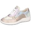 Keilsneaker WALDLÄUFER "M-TONIA", Damen, Gr. 7 (40,5), gold (goldfarben kombiniert), Glattleder, Lackleder, Nubukleder, metallic, mehrfarbig, sportlich, Schuhe, Schnürschuh, Komfortschuh, Bequemschuh mit Reißverschluss, M-Weite