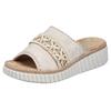 Pantolette RIEKER, Damen, Gr. 36, beige (creme), Lederimitat, klassisch, Schuhe, Sommerschuh, Strandschuh, Urlaubschuh, Hausschuh mit softer Innensohle, Topseller
