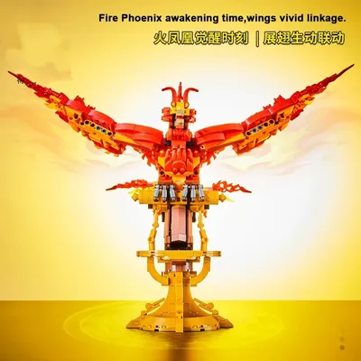 938-teiliges kreatives Bausteine-Set „Fire Phoenix“, MOC-Technik-Set, DIY-Konstruktionsspielzeug, Image