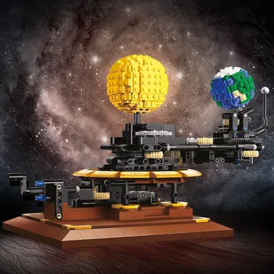 Erde, Mond und Sonne Orrery Modell Sonnensystem Anzug Serie Erwachsene DIY Spielzeug Bausteine Junge Image