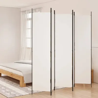 Trennwand mit 5 Paneelen, weiß, 250 x 220 cm, Stoff, Heimdekorationsprodukte, Trennwände, Image