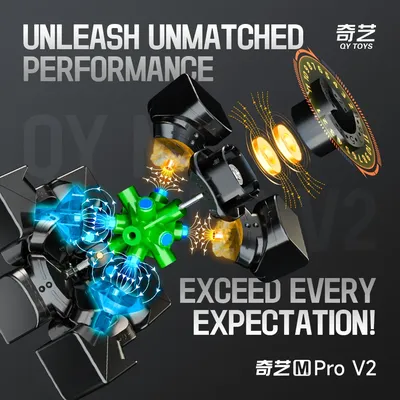 QiYi M Pro V2 3x3 UV-beschichteter Maglev Cube Relief Puzzle 3x3x3 Racing Magic Cube Positionierung Image