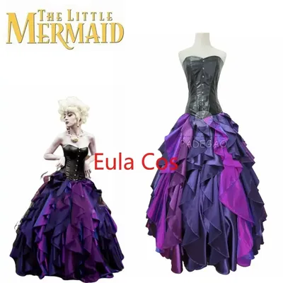 Neu das kleine Meerjungfrau Kleid Meer Hexe Ursula Prinzessin Kleid Cosplay lila Kostüm maßge Image