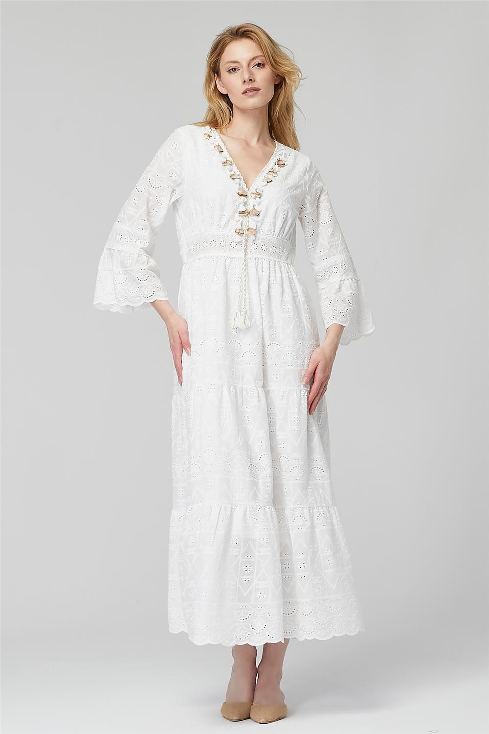 Langes gemustertes Kleid Image