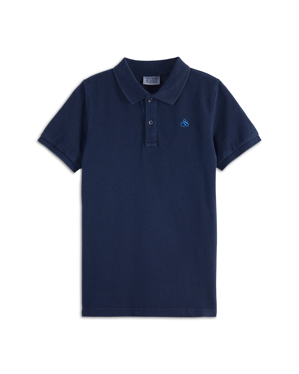 Scotch & Soda Boys' Core Garment Dyed Pique Polo Shirt - Little Kid, Big Kid - Navy