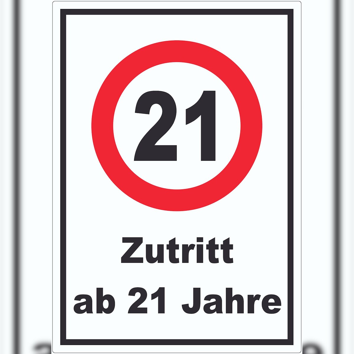 HB-Druck Zutritt ab 21 Jahre Aufkleber A7 (74x105mm) Image