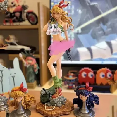 Dragon Ball Lunch Anime Figure Ranchi Figures Three Heads Launch Statue Collection Dolls Desk