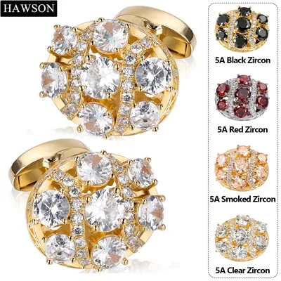 HAWSON High Quality Crystal cufflinks,Luxury Cufflinks For Men And Women french cuff shirt,The Best