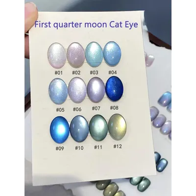 1-12pcs PSK New First Quarter Moon Series Cat Eye Gel Nail Polish Summer Popular Fine Magnetic Powder Crystal Nail Supplies