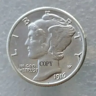 USA Silver 1916 P D S Mercury Dime Copy Coin