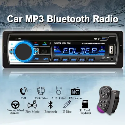 Hippcron 1 Din Car Radio Stereo Mp3 Player Digital Bluetooth FM Receiver Auto Radio With AUX/USB/TF