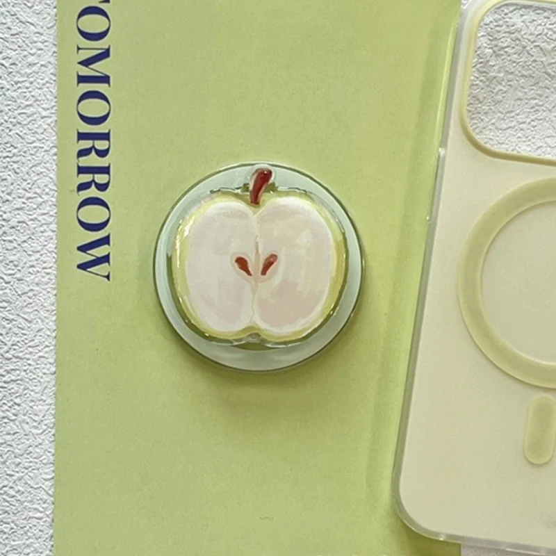 Korean Cute Cartoon Apple Magnetic Phone Holder Grip-Tok Griptok Phone Stand for IPhone 16 15 14 13 12 for Mag safe Phone Shell