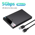 Custodia Custodia per HDD da 2,5 pollici Micro B USB 3.0 Cavo tipo C Disco rigido esterno 5TB 5Gbps HD Dispositivo di archiviazione portatile Supporto UASP