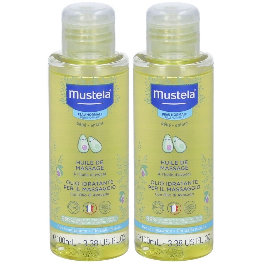 Mustela® Olio Idratante per il Massaggio 2x100 ml