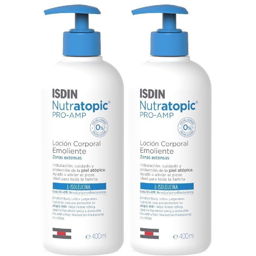 ISDIN Nutratopic PRO-AMP Lozione emolliente Pelle atopica Set da 2 2x4