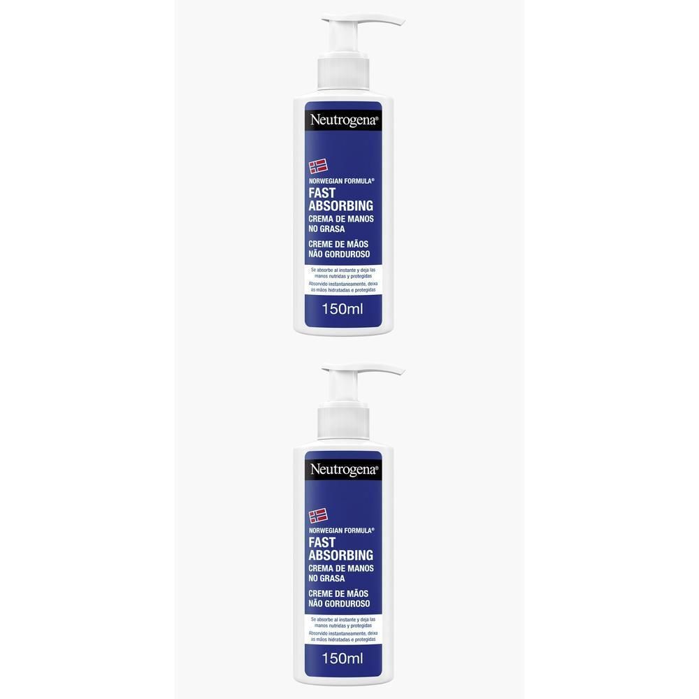 Neutrogena Crema Mani, Formula Norvegese, Assorbimento Rapido 2x150 ml