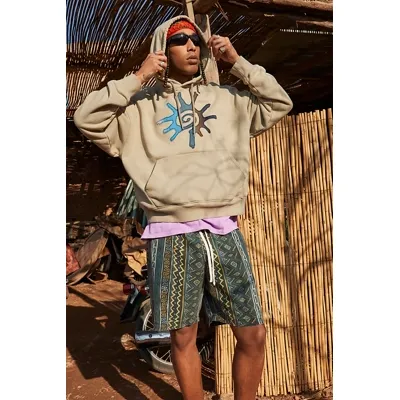Ayker Akyer Surf Print Twill Shorts - Teal XS at Urban Outfitters