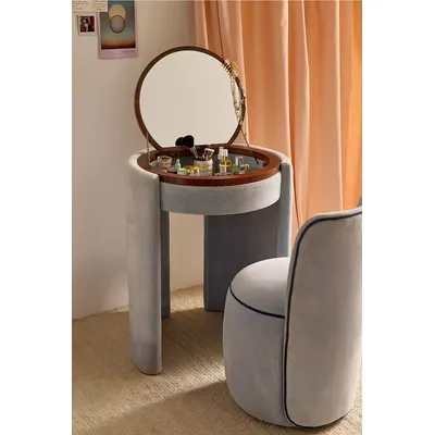 Jane Vanity And Chair - Blue L: 63.5cm x W: 59.94cm x H: 78.74cm at Urban Outfitters