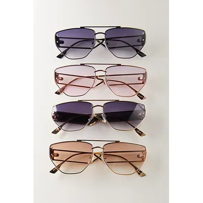 Retrograde Aviator Sunglasses at Free People in Gunmetal