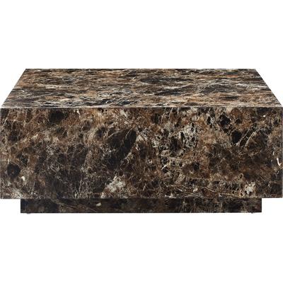 Couchtisch SALESFEVER "Almería Beistelltisch in Schwebe-Optik", braun marmoroptik, B:90cm H:35cm T:90cm, MDF, mit Melaminfolie überzogen, Tische, quadratisch 90x90 cm, in Marmoroptik foliert Image