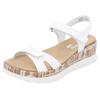 Keilsandalette REMONTE, Damen, Gr. 44, weiß, Leder, unifarben, klassisch, Schuhe, Riemchensandale, Bequemschuh, Sommerschuh mit Klettverschlüssen