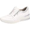 Keilsneaker WALDLÄUFER "H-CLARA", Damen, Gr. 8,5 (42,5), weiß, Glattleder, Textil, Nubukleder, unifarben mit Farbeinsatz, sportlich, Schuhe, Schnürer, Halbschuh, Freizeitschuh mit Metallic-Einsatz