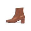 Schlupfboots HENRY STEVENS "Audrey AB50 Businessschuh", Damen, Gr. 41, braun, Leder, klassisch, Schuhe, Damen Stiefelette mit Absatz handgefertigt, Lederschuhe